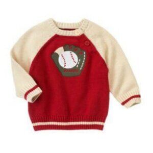 NWT Gymboree Baseball Champ Baseball Glove Sweater Size 3-6 months